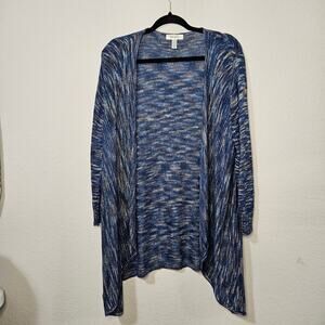 Dressbarn open cardigan, size XL, blue multicolored, pre-owned,